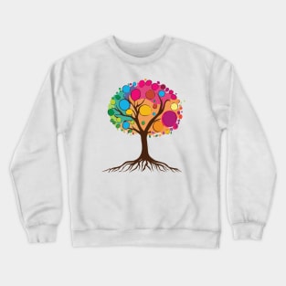 Tree of life with roots and colorful leaves 02 Crewneck Sweatshirt